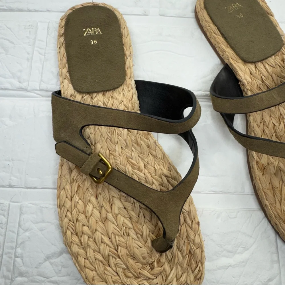 Zara Shoes | Nwt Zara Suede Sandals | Color: Brown/Green |
Size: 36 - Picture 2 of 12
